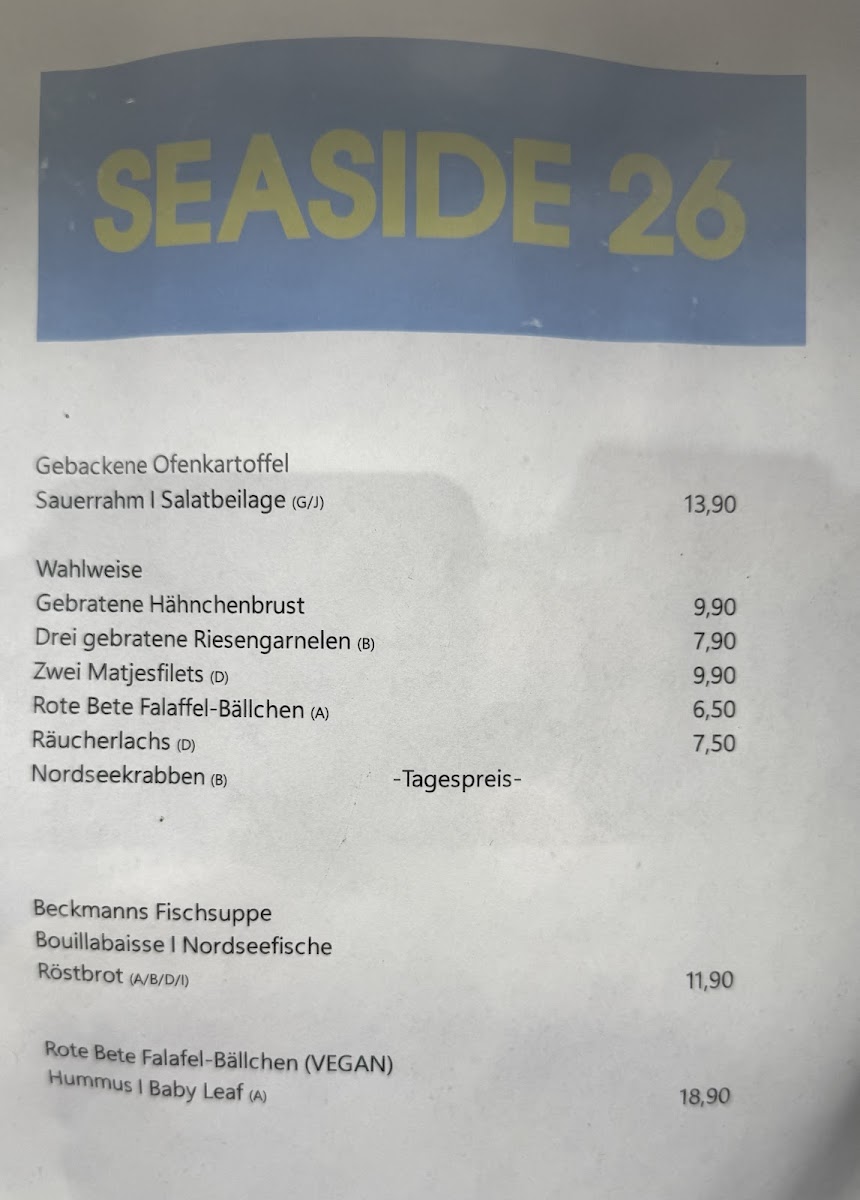 Menu Seaside 26-10