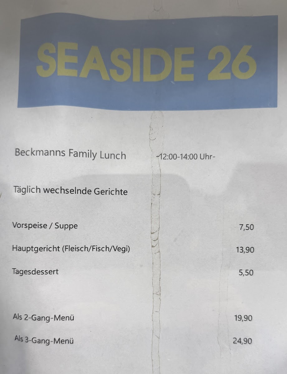 Menu Seaside 26-8